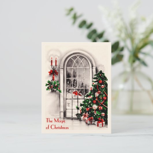 Kerstvenster Briefkaart (Staand voorkant)