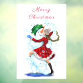 Kerstvenster Cling Sneeuwman en meisje dansers Raamsticker (Vel 3)