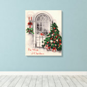 Kerstvenster Grote Canvas Print (Insitu (Houten vloer))