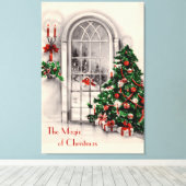 Kerstvenster Grote Canvas Print (Insitu (Houten vloer))