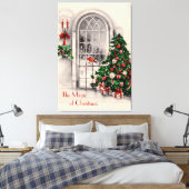 Kerstvenster Grote Canvas Print (Insitu (Slaapkamer))