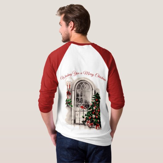 Kerstvenster Mannen Shirt (Achterkant volledig)