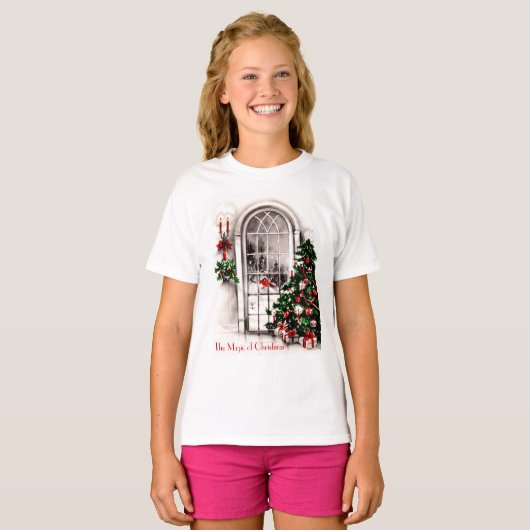 Kerstvenster Mannen Shirt (Voorkant volledig)