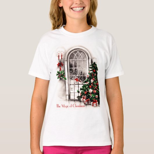 Kerstvenster Mannen Shirt (Voorkant)