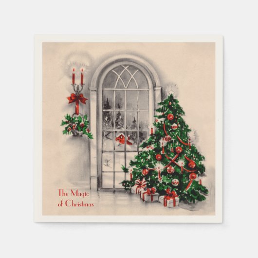 Kerstvenster Party servetten (Voorkant)