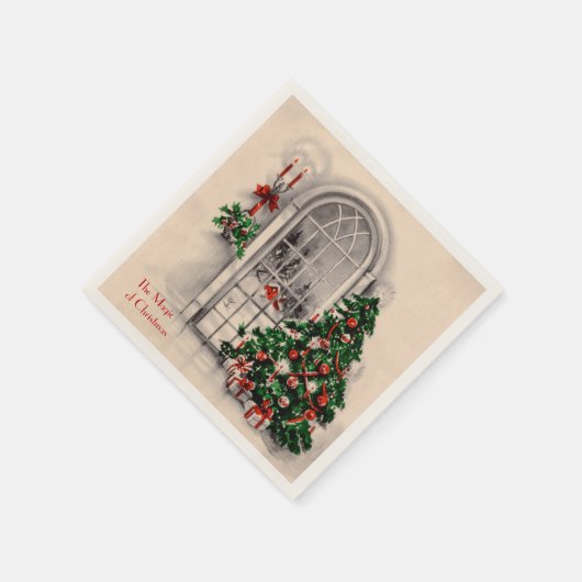 Kerstvenster Party servetten (Hoek)