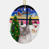Kerstvenster - Ragdoll kat Keramisch Ornament (Rechts)