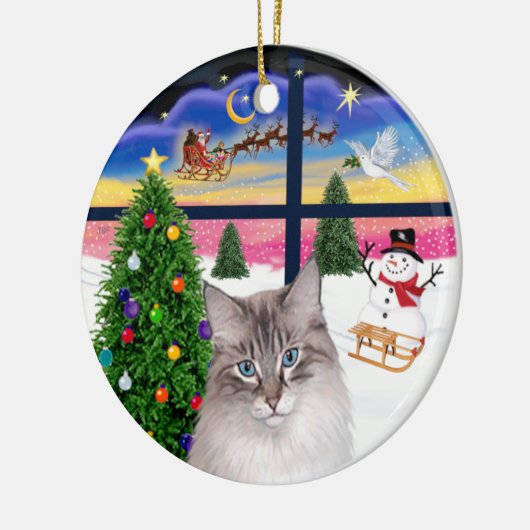 Kerstvenster - Ragdoll kat Keramisch Ornament (Links)