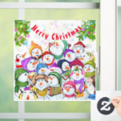 Kerstvenster Snowmans Party - Fun Raamsticker (Huis)
