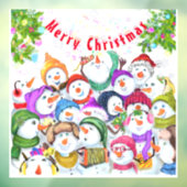 Kerstvenster Snowmans Party - Fun Raamsticker (Vel 3)
