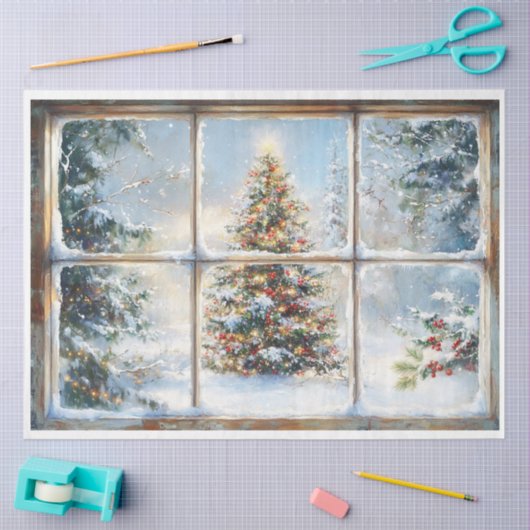 Kerstvenster Tissuepapier (Craft)
