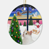 Kerstvenster - Turkse Van Cat Keramisch Ornament (Links)