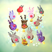 Kerstvenster Verkleuren met cellen Raamsticker (Vel 3)