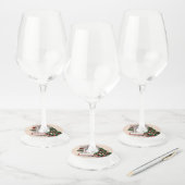 Kerstvenster verlicht wijnglas Label (Set)