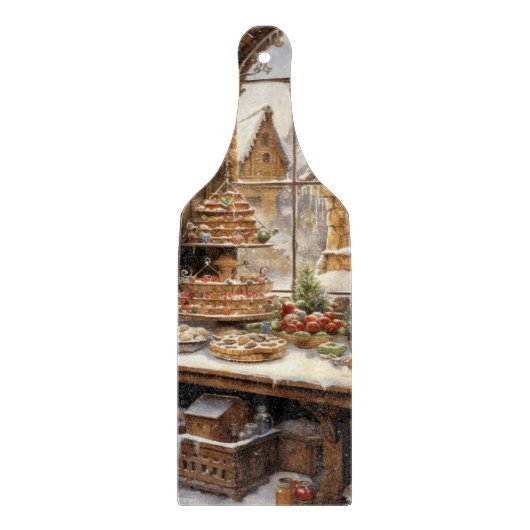 kerstvenster voor bakkerijen snijplank (Voorkant)