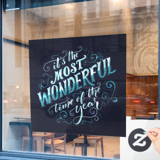 kerstvensterkoeling raamsticker (Cafe Raam)