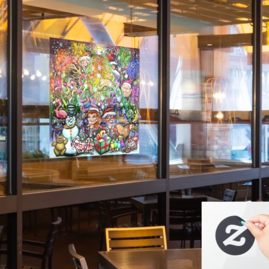 kerstvensterkoeling raamsticker (Restaurant Raam)