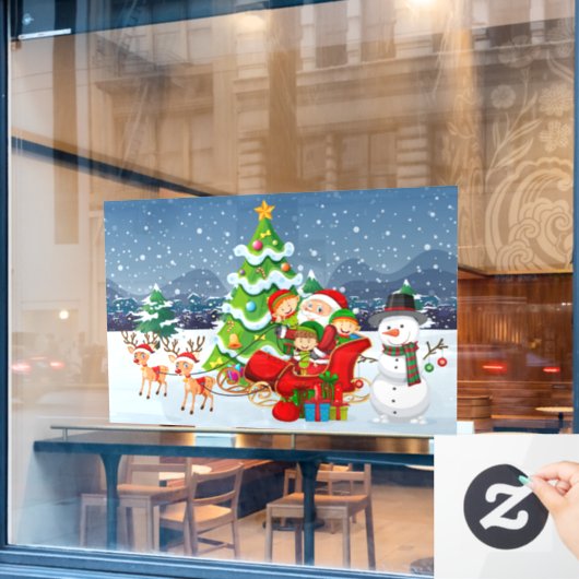kerstvensterkoeling raamsticker (Cafe Raam)