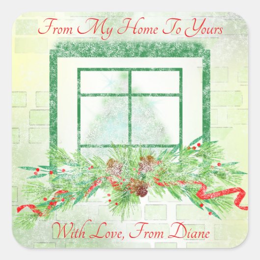 Kerstvensterlabels Vierkante Sticker (Voorkant)