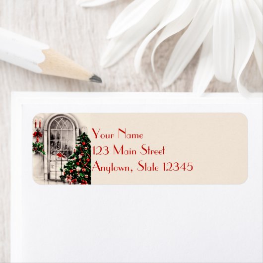 Kerstvensterlampjes Retouradreslabels Etiket (Insitu)