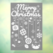 Kerstvensterstickers – Witte Ornamenten Raamsticker (Vel 3)