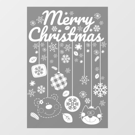 Kerstvensterstickers – Witte Ornamenten Raamsticker (Vel)