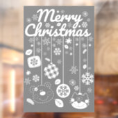 Kerstvensterstickers – Witte Ornamenten Raamsticker (Vel 2)