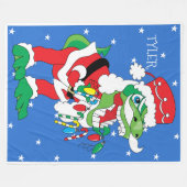 kerstventilator / groot tySantaSaurus Rex Fleece Deken (Voorkant (Horizontaal))