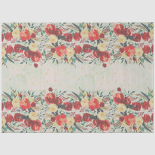 Kerstventilatorgrens en sterren op blauw tissuepapier