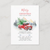 Kerstverandering van Adres Red Truck Moving Visitekaartje (Voorkant)
