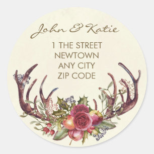 Kerstverandering van adressticker winter heilig ronde sticker