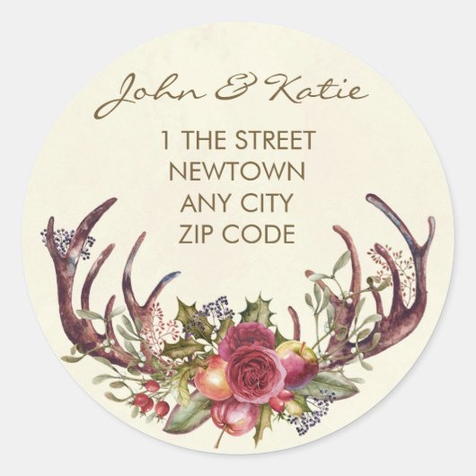 Kerstverandering van adressticker winter heilig ronde sticker (Voorkant)