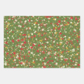 Kerstverf spatter in Retro Red en Olive Green Inpakpapier Vel (Voorkant 2)