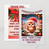 Kerstverhaal 3,5 inch x 5 inch plat bedankkaartje bedankkaart (Voorkant / Achterkant)