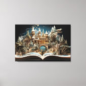 Kerstverhaal Castle Pop-Up Wonderland Canvas Afdruk (Voorkant)