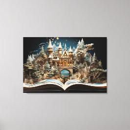 Kerstverhaal Castle Pop-Up Wonderland Canvas Afdruk