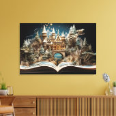 Kerstverhaal Castle Pop-Up Wonderland Canvas Afdruk (Insitu (Woonkamer))