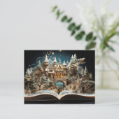 Kerstverhaal Castle Pop-Up Wonderland Feestdagenkaart (Staand voorkant)