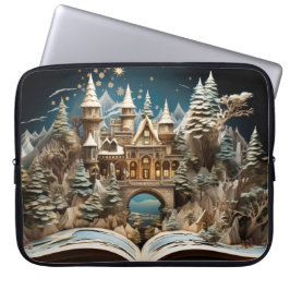 Kerstverhaal Castle Pop-Up Wonderland Laptop Sleeve