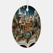 Kerstverhaal Castle Pop-Up Wonderland Metalen Ornament (Voorkant Rechts)