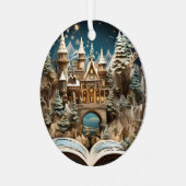 Kerstverhaal Castle Pop-Up Wonderland Metalen Ornament (Voorkant links)