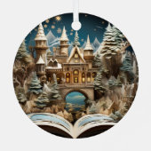 Kerstverhaal Castle Pop-Up Wonderland Metalen Ornament (Achterkant)