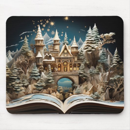 Kerstverhaal Castle Pop-Up Wonderland Muismat (Voorkant)
