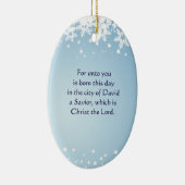 Kerstverhaal Luke 2 Christelijk Gepersonaliseerd Keramisch Ornament (Rechts)
