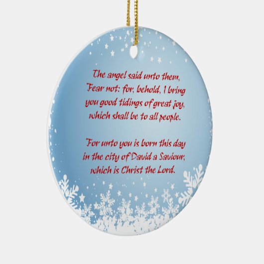 Kerstverhaal Luke 2 Christelijk  Keramisch Ornament (Rechts)