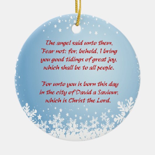 Kerstverhaal Luke 2 Christelijk  Keramisch Ornament (Voorkant)