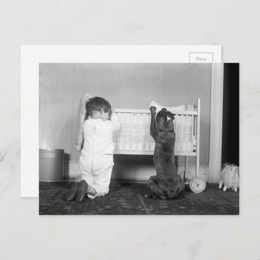 Kerstverhaal rond 1924 feestdagenkaart (Voorkant / Achterkant)