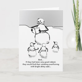 Kerstverhaal voor sneeuwpoppen feestdagen kaart