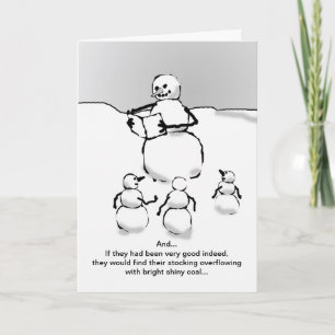 Kerstverhaal voor sneeuwpoppen feestdagen kaart