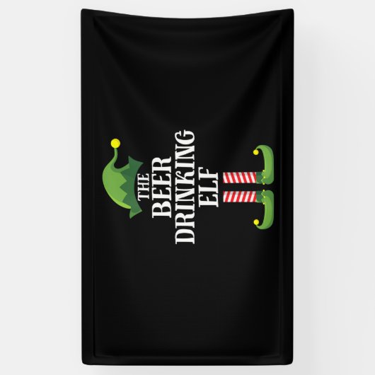Kerstverjaardag met bier drinken spandoek (Verticaal)